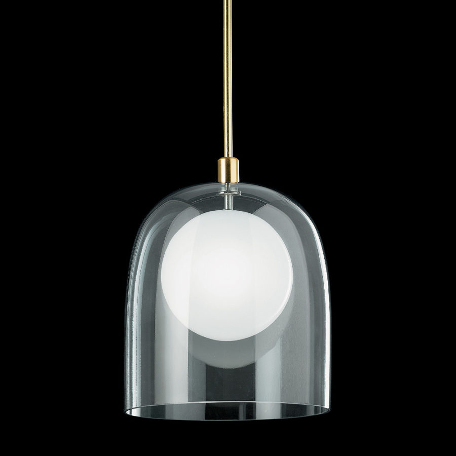 Contemporary Glass Dome Pendant Light Juliettes Interiors