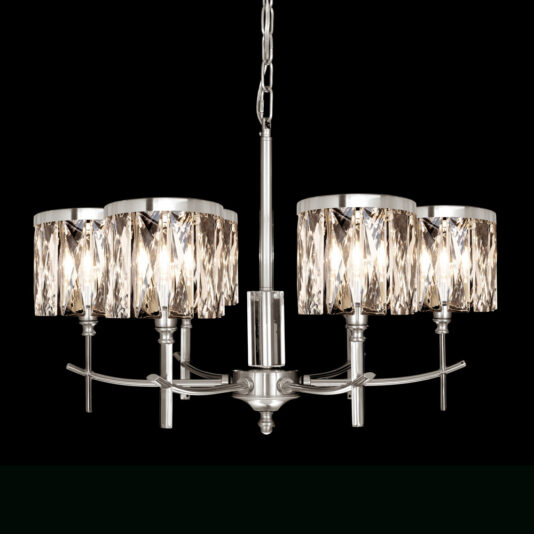 High End 6 Arm Nickel Chandelier