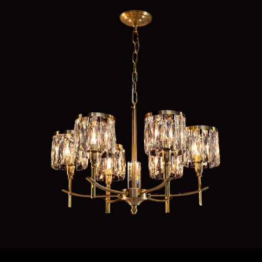 High End 6 Arm Nickel Chandelier