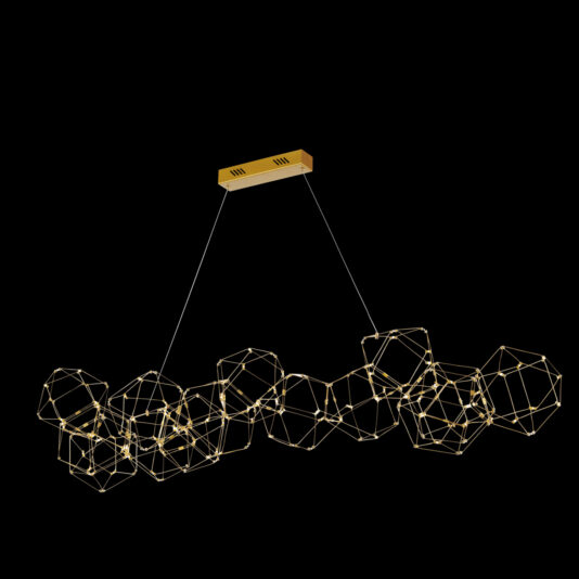 Luxury Set of 14 Prism Brass Pendant Lights