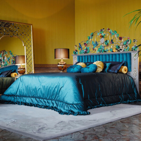 High End Venetian Style Tropical Brass Bed
