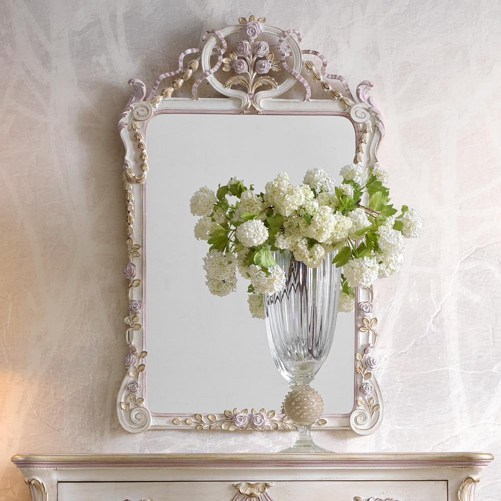 Carved Floral Italian Wall Mirror - Juliettes Interiors