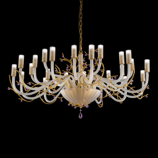 Large Modern Chandelier With Swarovski Crystal Flowers