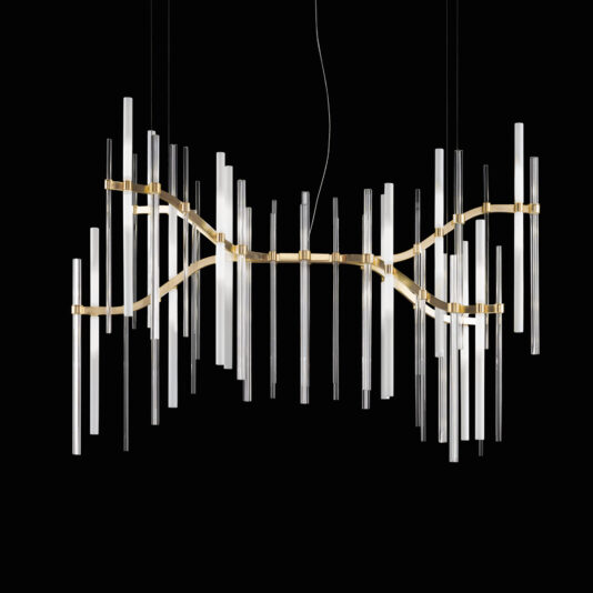 Vertical Murano Glass Tube Modern Chandelier