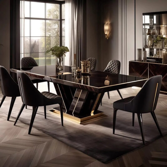 Exclusive Abstract Rectangular Designer Dining Table