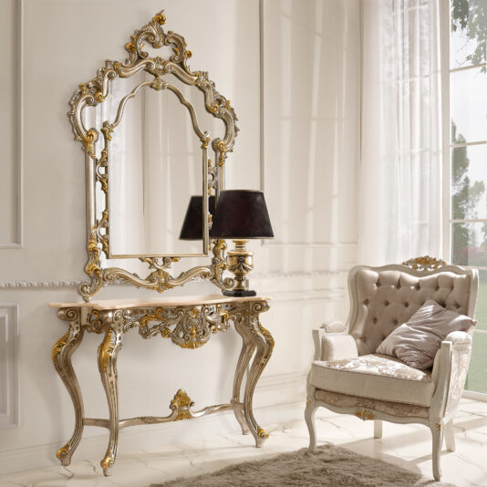 Classic Baroque Style Console And Mirror Set