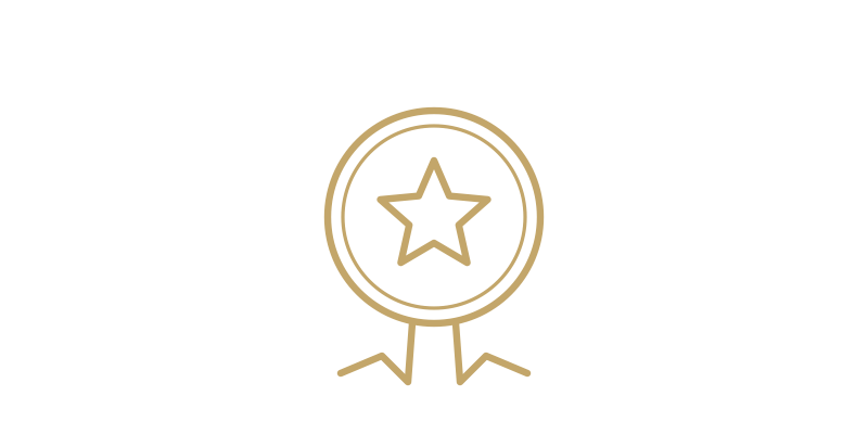 Gold award medal icon for Juliettes Interiors design awards